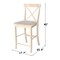 International Concepts X-Back Stool, 24" Seat Height, Unfinished S-6132 - alternate 3